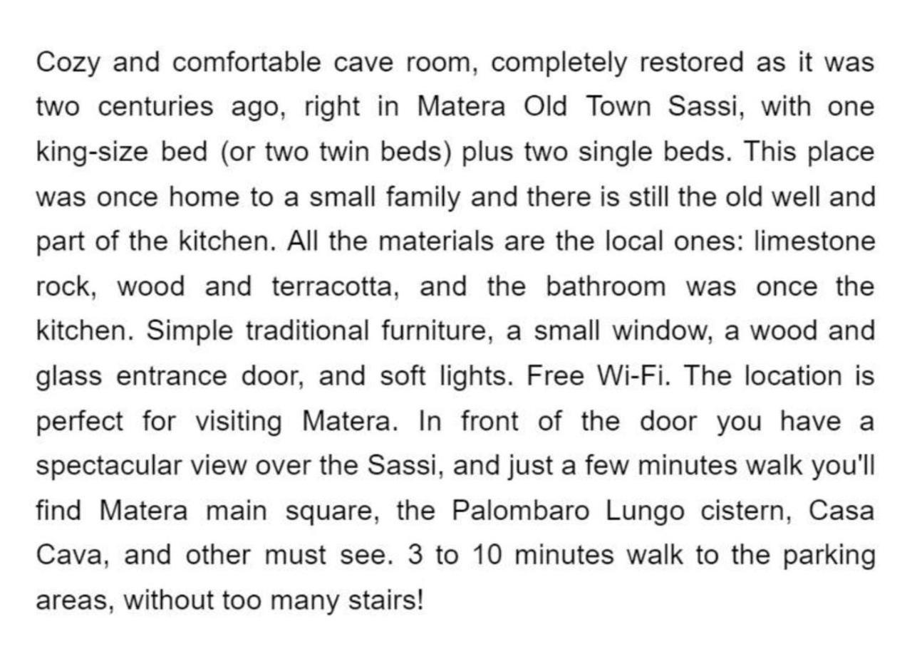 Cave Rooms Sassi Matera Chambre photo
